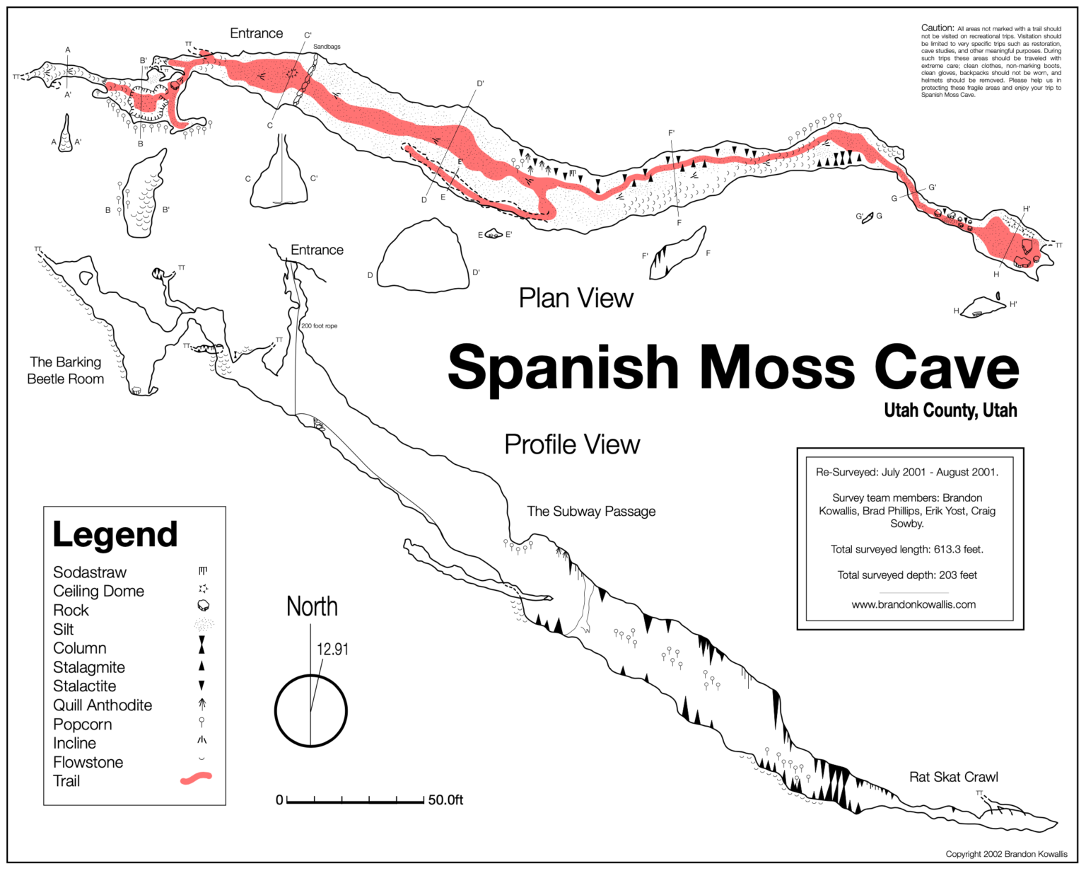 Spanish Moss Cave Map - Brandon Kowallis